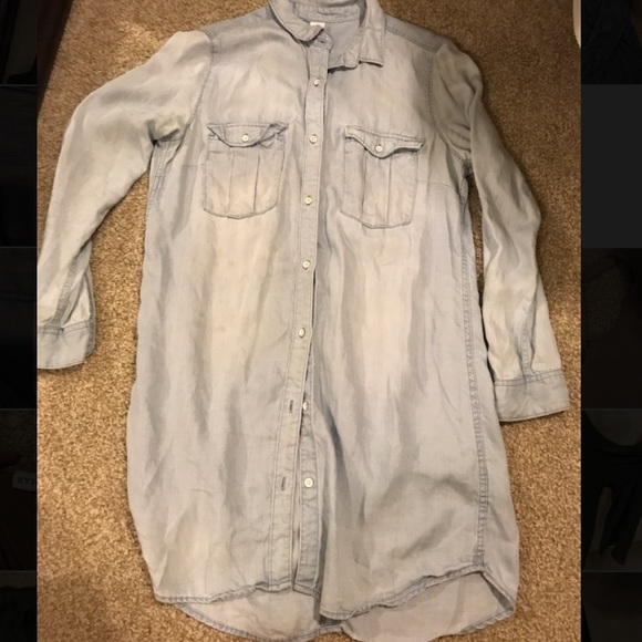 EUC Denim Shirtdress size 10 - Picture 2 of 3